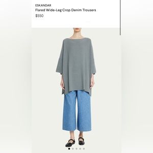 ESKANDAR
Flared Wide-Leg Crop Denim Trousers
$550